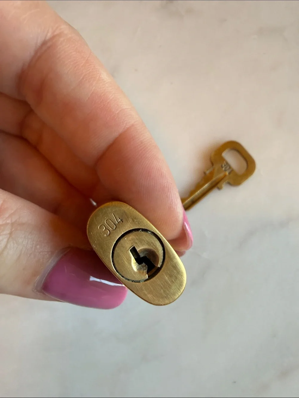 Authentic Louis Vuitton Brass-Tone Padlock and Key Set